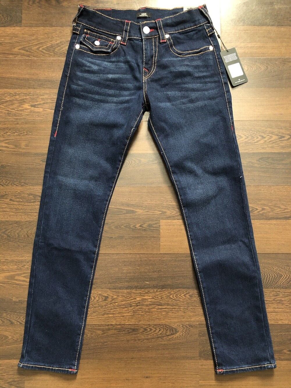 True Religion Men's Rocco Big T Flap Relaxed Skinny Jeans 108064 Size 30 $199